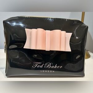Ted Baker Large Patent Bow Cosmetic Bag - Glossy Black